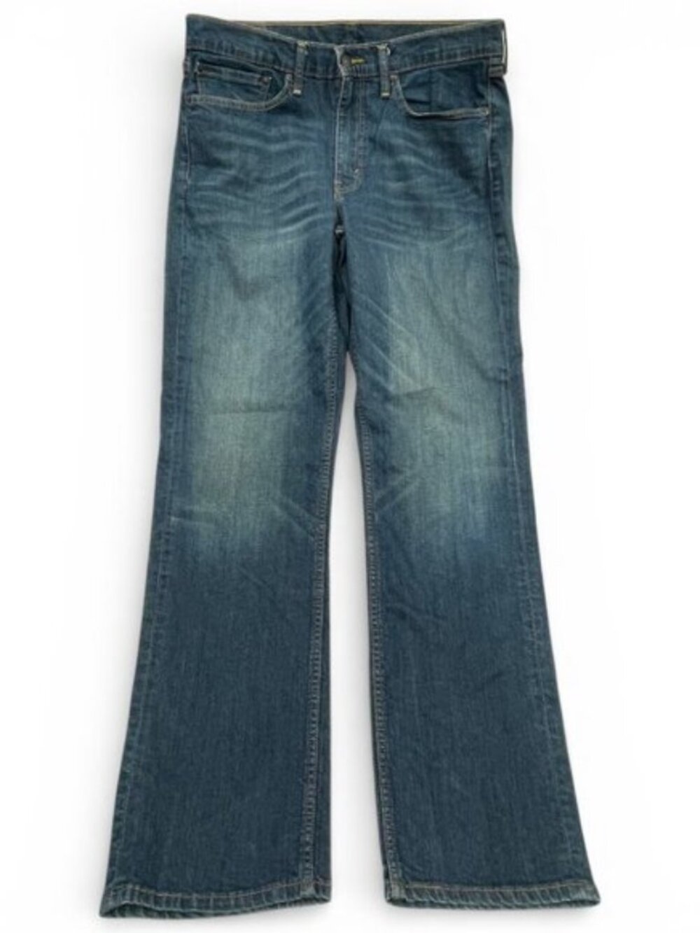Levi's 514 Straight Fit Whiskered Jeans Blue Denim Classic Mid Rise Men's 35x32